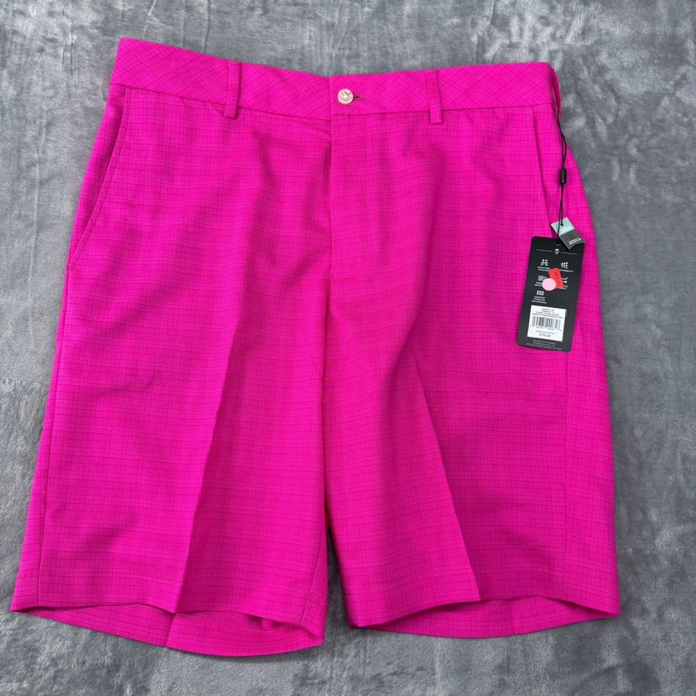 Walter Hagen Golf Shorts Mens 34 Perfect 11 Pink Tonal Plaid MGA14163SP22 NWT